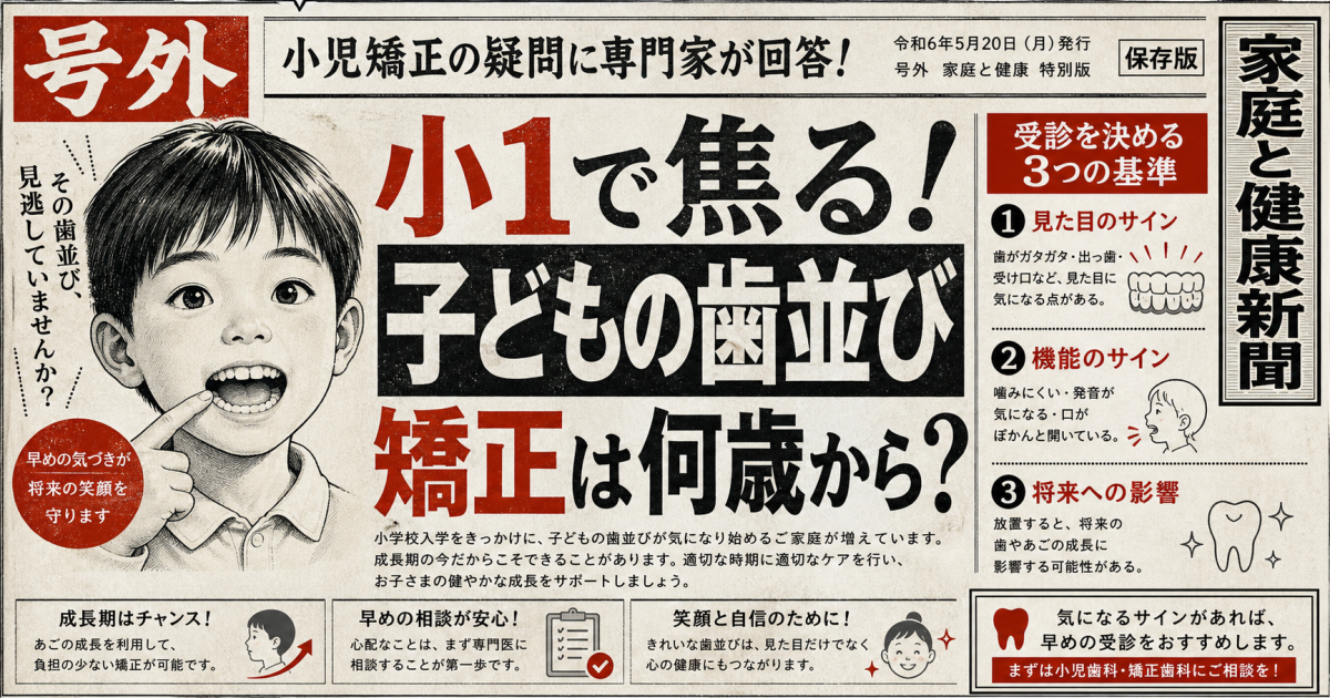 小1で焦る!子どもの歯並び矯正は何歳から?受診を決める3つの基準