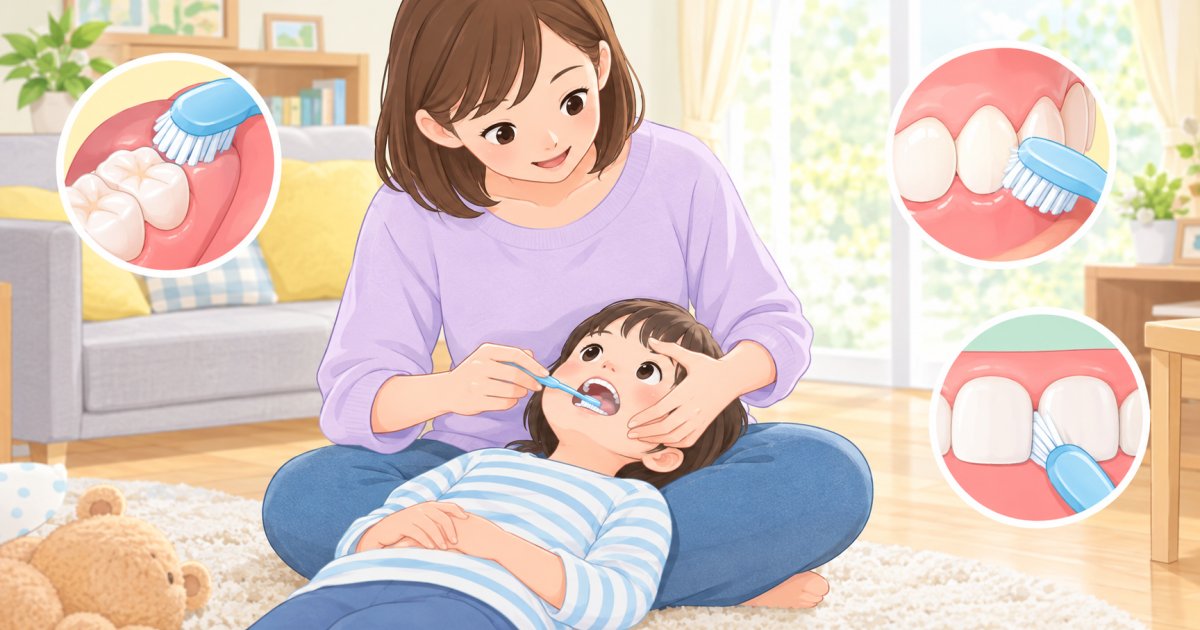 子どもの仕上げ磨きの基本のやり方と磨き残しを防ぐ力加減のコツ